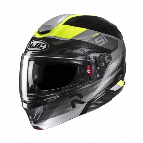 KASK MOTOCYKLOWY HJC RPHA91 MADAL BLACK YELLOW - KOPIA