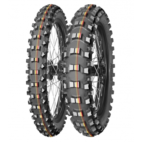 MITAS OPONA 90/100-14 TERRA FORCE-MX SM 49M (CZERWONO-ŻÓŁTY PASEK) TT TYŁ DOT 2026 (DOT:XJDS) (460050) (ZAMIENNIK:70000173)