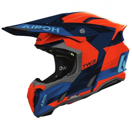 AIROH KASK CROSS / ENDURO / ATV / QUAD TWIST 3 FANCY BLUE ORANGE KOLOR CZARNY/POMARAŃCZOWY/NIEBIESKI ROZMIAR M
