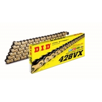 DID ŁAŃCUCH NAPĘDOWY 428VXGB-130 (130 OGNIW) X-RING ZŁOTY (OTWARTY + ZAKUWKA)