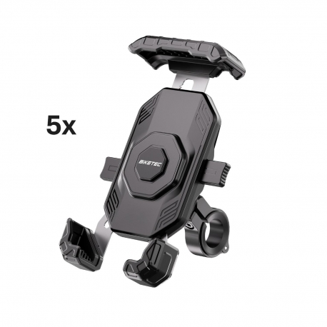 BIKETEC PRO PAKIET 5 SZTUK UCHWYT MOTOCYKLOWY NA TELEFON MONTOWANY NA KIEROWNICĘ LUB LUSTERKO