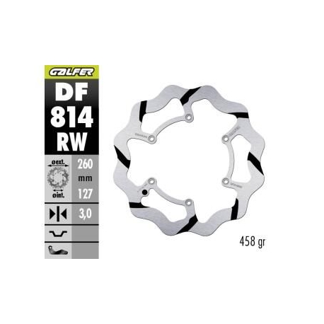 GALFER TARCZA HAMULCOWA PRZÓD BETA RR 250/300/350 '12-, RR 390/400/430/450/450/498 '14-, XTRAINER 250/300 '15- WAVE FIXED (260X1