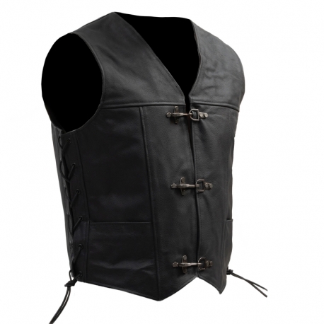 KAMIZELKA MOTOCYKLOWA SKÓRZANA BROGER CLUBMAN BLACK