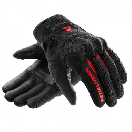 RĘKAWICE MOTOCYKLOWE REBELHORN CORE BLACK RED