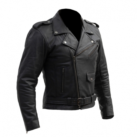 KURTKA MOTOCYKLOWA SKÓRZANA BROGER ROCKER BLACK