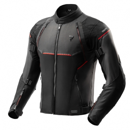 KURTKA MOTOCYKLOWA TEKSTYLNA REBELHORN SWIFT BLACK DARK GREY RED