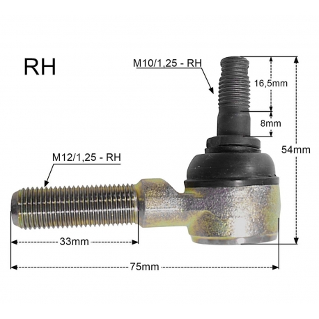 PROMX KOŃCÓWKA DRĄŻKA KIEROWNICZEGO PRAWA HONDA TRX 450R/ER '06-'14, KAWASAKI KVF 650/750 BRUTE FORCE '05-'21, SUZUKI LTF 400F K