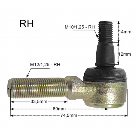 PROMX KOŃCÓWKA DRĄŻKA KIEROWNICZEGO PRAWA SUZUKI LTR 450 '06-'11, LTZ 400 '09-'13, YAMAHA YFM 700R RAPTOR '06-'24, YFZ450R/X '09