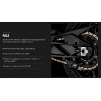 TSUBAKI ŁAŃCUCH NAPĘDOWY 525 RQ2 114 PROFESSIONAL ROAD X-RING CHAIN KOLOR ZŁOTO CZARNY G&B (114 OGNIW, OTWARTY ZAKUWKA W ZESTAWI