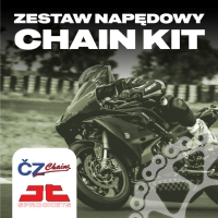 CZ ZESTAW NAPĘDOWY KOMPLETNY KAWASAKI EX 300 NINJA / Z 300 '13-'17 (14/42/520DZO-106BR) (ZĘBATKI JT, PRZEDNIA Z GUMĄ, ŁAŃCUCH CZ
