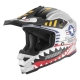 NOX KASK CROSS / OFFROAD N761 FIGHTER KID / JUNIOR (DZIECIĘCY) KOLOR SREBRNY MAT/CZERWONY/CZARNY ROZMIAR XXL (ZAPIĘCIE MIKROMETR