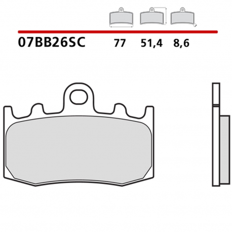 BREMBO 2026/05 KLOCKI HAMULCOWE KH335 SINTER LA (SPIEK METALICZNY) PRZÓD (ECE R90)