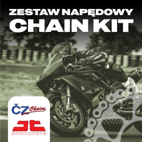CZ ZESTAW NAPĘDOWY KOMPLETNY HONDA CBR 125 '04-'10 (15/42/428S-124) (ZĘBATKI JT, ŁAŃCUCH CZ BASIC, ZAPINKA)