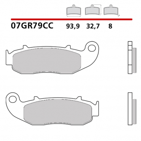 BREMBO 2026/05 KLOCKI HAMULCOWE KH664 CARBON CERAMIC CC (PÓŁMETALICZNE) PRZÓD/TYŁ (ECE R90)