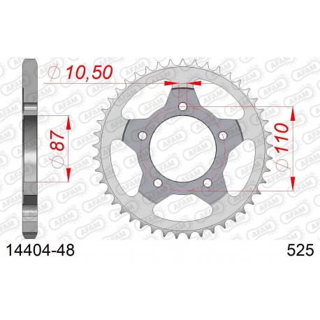 AFAM 2026/04 ZĘBATKA TYLNA 828 48 SUZUKI GSF 650 BANDIT 07-15, GSX 650 F 08-15 (JTR807.48) (ŁAŃC. 525)