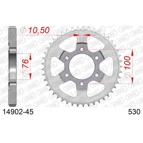 AFAM 2026/04 ZĘBATKA TYLNA 816 45 SUZUKI GSXR 1100, GSXR 750 (92-95) (JTR816.45) (ŁAŃC. 530)