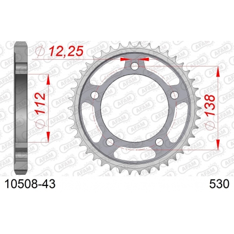 AFAM 2026/04 ZĘBATKA TYLNA 408 43 HONDA CBR 600F '91-'96, CBF 1000 '06-'10 (SC58) (JTR302.43) (ŁAŃC. 530)