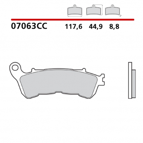 BREMBO 2026/05 KLOCKI HAMULCOWE KH388 SCOOTER CARBON CERAMIC CC (PÓŁMETALICZNE) PRZÓD/TYŁ (ECE R90)