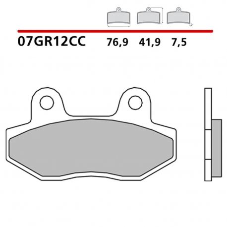 BREMBO 2026/05 KLOCKI HAMULCOWE KH86 CARBON CERAMIC CC (PÓŁMETALICZNE) PRZÓD/TYŁ (ECE R90)