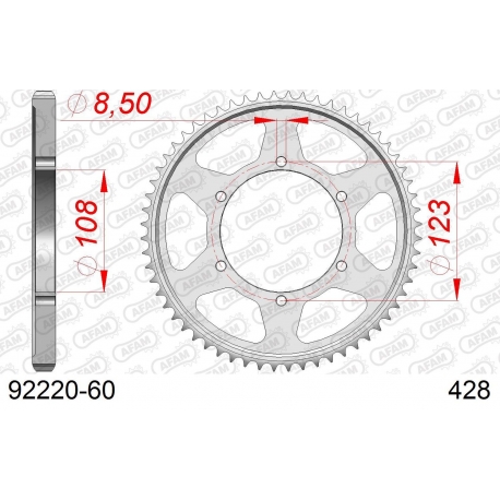 AFAM 2026/04 ZĘBATKA TYLNA 4606 60 APRILIA 125 RS4 11-17, TUONO 125 17 (JTR25.60) (ŁAŃC. 428)