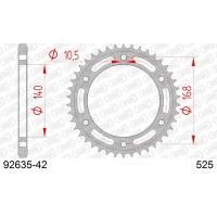 AFAM 2026/04 ZĘBATKA TYLNA 4613 42 BMW F 700 GS '13-'18, F 800 GS '08-'18 NA ŚRUBĘ 10,5MM (JTR3.42) (ŁAŃC. 525)