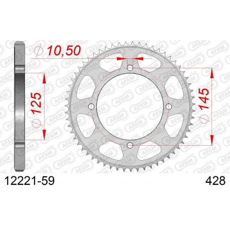 AFAM 2026/04 ZĘBATKA TYLNA 4482 59 YAMAHA XVS 125 DRAG STAR '00-04, XVS 250 DRAG STAR '01-04' (JTR1874.59) (ŁAŃC. 428)