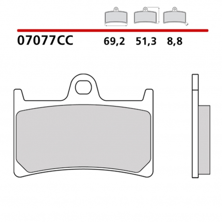 BREMBO 2026/05 KLOCKI HAMULCOWE KH252 / KH380 SCOOTER CARBON CERAMIC CC (PÓŁMETALICZNE) PRZÓD/TYŁ (ECE R90)