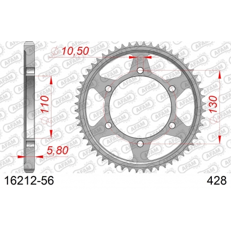 AFAM 2026/04 ZĘBATKA TYLNA 1494 56 KAWASAKI NINJA 125/Z 125 '19 (JTR1494.56) (ŁAŃC. 428)