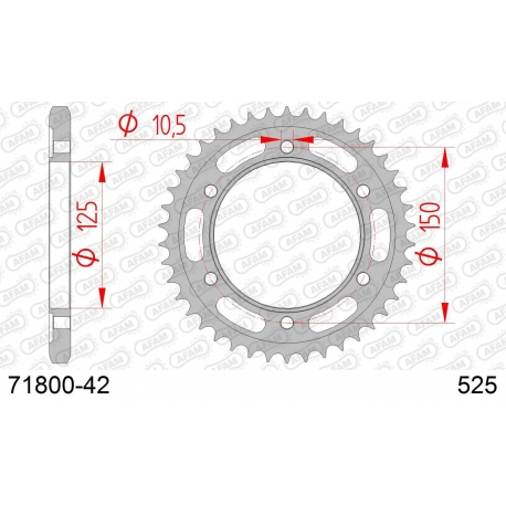 AFAM 2026/04 ZĘBATKA TYLNA 4454 42 KTM 950/990/1190 ADVENTURE / R LC8 '03-'18 (JTR899.42) (ŁAŃC. 525)