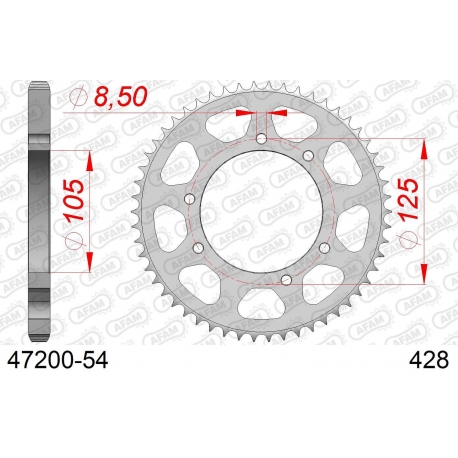 AFAM 2026/04 ZĘBATKA TYLNA 4413 54 YAMAHA XT 125X/SM '05-'09 (JTR1134.54) (ŁAŃC. 428)