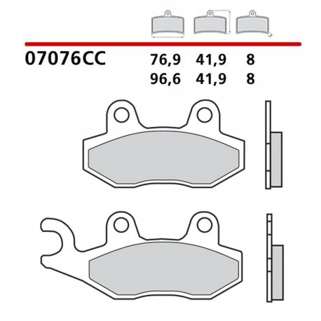 BREMBO 2026/05 KLOCKI HAMULCOWE KH135 / KH214 SCOOTER CARBON CERAMIC CC (PÓŁMETALICZNE) PRZÓD/TYŁ (ECE R90)