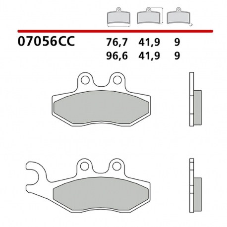 BREMBO 2026/05 KLOCKI HAMULCOWE KH353 SCOOTER CARBON CERAMIC CC (PÓŁMETALICZNE) PRZÓD/TYŁ (ECE R90)