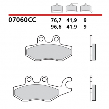 BREMBO 2026/05 KLOCKI HAMULCOWE KH418 SCOOTER CARBON CERAMIC CC (PÓŁMETALICZNE) PRZÓD/TYŁ (ECE R90)