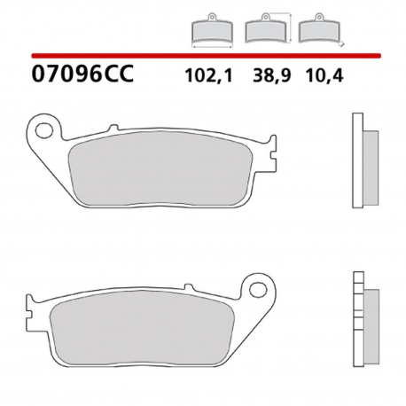 BREMBO 2026/05 KLOCKI HAMULCOWE KH196 SCOOTER CARBON CERAMIC CC (PÓŁMETALICZNE) PRZÓD/TYŁ (ECE R90)