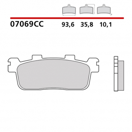 BREMBO 2026/05 KLOCKI HAMULCOWE KH607 SCOOTER CARBON CERAMIC CC (PÓŁMETALICZNE) PRZÓD/TYŁ (ECE R90)