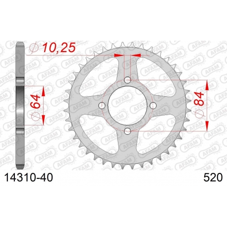 AFAM 2026/04 ZĘBATKA TYLNA 4302 40 SUZUKI LTZ 400 QUADSPORT '03-'08 (JTR1826.40) (ŁAŃC. 520)