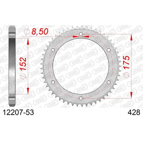 AFAM 2026/04 ZĘBATKA TYLNA 844 53 YAMAHA DT 125R/RE 99-06 (JTR839.53) (ŁAŃC. 428)