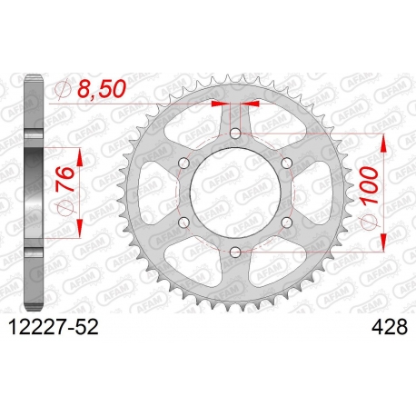 AFAM 2026/04 ZĘBATKA TYLNA 4513 52 YAMAHA YZF 125R '19-22, MT 125 15-23 (+4) (JTR1844.52) (ŁAŃC. 428)