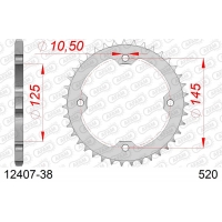 AFAM 2026/04 ZĘBATKA TYLNA 4588 38 YAMAHA YFZ 450R '09-'19, YFM 250/350/450/700 RAPTOR (JTR1857.38) (ŁAŃC. 520)