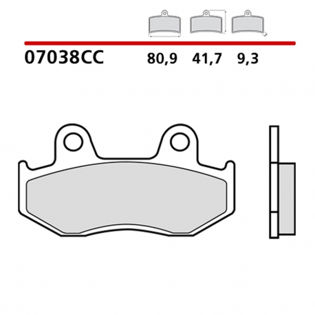 BREMBO 2026/05 KLOCKI HAMULCOWE KH323 SCOOTER CARBON CERAMIC CC (PÓŁMETALICZNE) PRZÓD/TYŁ (ECE R90)