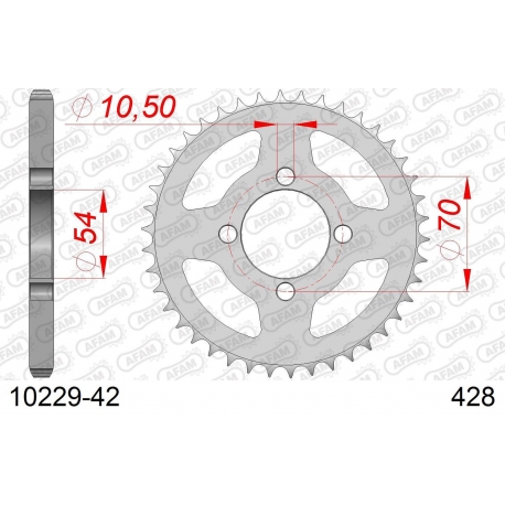 AFAM 2026/04 ZĘBATKA TYLNA 4304 42 HONDA CBR 125 '04-'10 (JC34/39) (JTR1206.42) (ŁAŃC. 428)