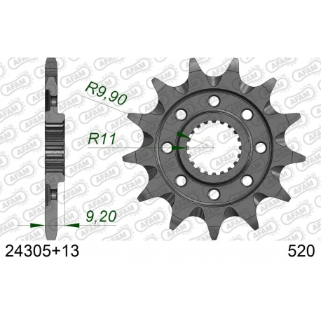 AFAM 2026/04 ZĘBATKA PRZEDNIA 2146 13 KAWASAKI KXF 250 '06-'17 SAMOOCZYSZCZAJĄCA (JTF1446.13SC) (ŁAŃC. 520)