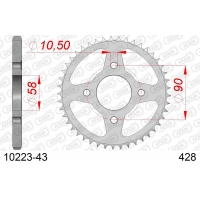 AFAM 2026/04 ZĘBATKA TYLNA 269 43 HONDA CG 125 '02-'05, CM 125 '82-'97, CB 125T '82-'88, DAELIM VC 125 '96-'99 (JTR269.43) (ŁAŃC