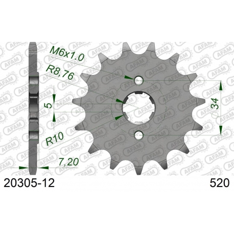 AFAM 2026/04 ZĘBATKA PRZEDNIA 279 12 HONDA NSR 125 '89-'99, XR 250, CRF 230 (JTF327.12) (ŁAŃC. 520)