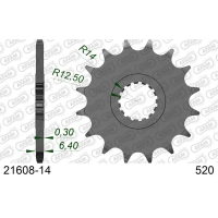 AFAM 2026/04 ZĘBATKA PRZEDNIA 2168 14 YAMAHA YFZ 450/YFM 700 RAPTOR '06-'19 (JTF1592.14) (ŁAŃC. 520)