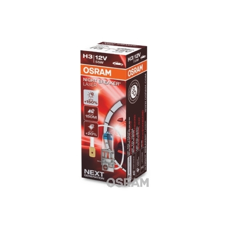 OSRAM ŻARÓWKA H3 12V 55W, PK22S NIGHTBREAKERLASER - 1 SZTUKA