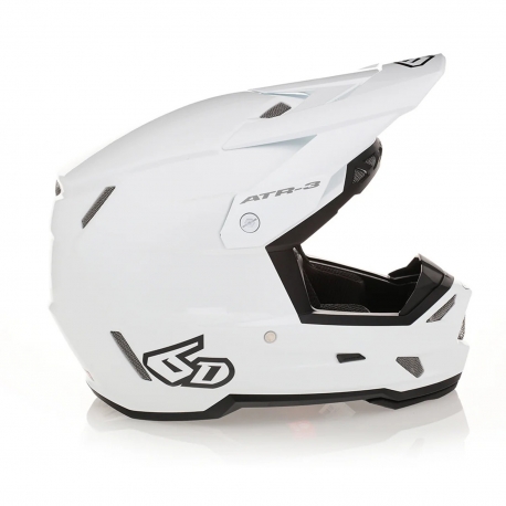 6D HELMETS KASK CROSS/ENDURO MODEL ATR-3 SOLID GLOSS WHITE FIM (FRHPhe-02) KOLOR BIAŁY ROZMIAR XS