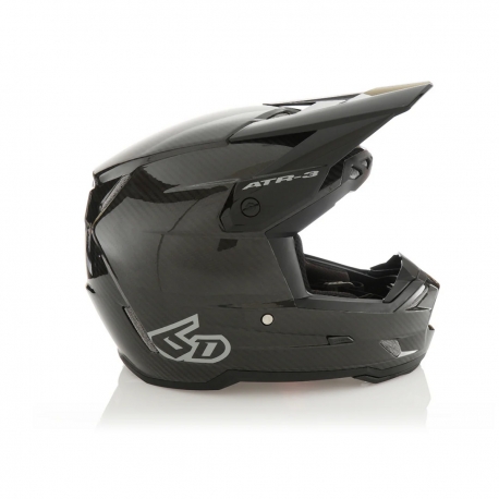 6D HELMETS KASK CROSS/ENDURO ATR-3 SOLID GLOSS BLACK KOLOR CZARNY/SZARY ROZMIAR S