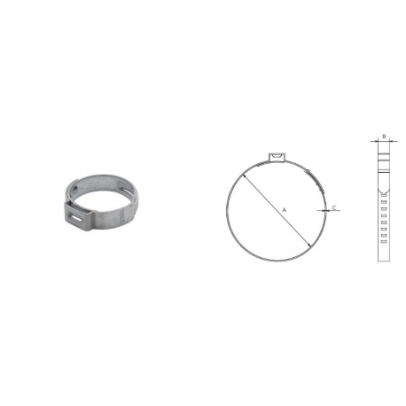 PROMX OETIKER 167 OPASKA BEZSTOPNIOWA Z UCHEM - 90,3-93,5/7MM - 1 SZTUK