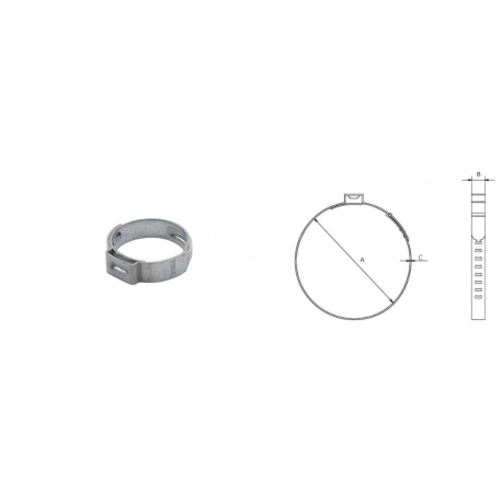 PROMX OETIKER 167 OPASKA BEZSTOPNIOWA Z UCHEM - 20.9-24.1/7MM - 5 SZTUK